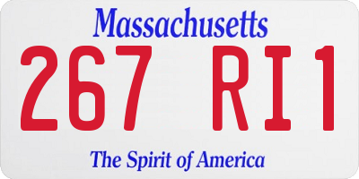 MA license plate 267RI1