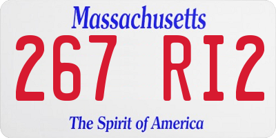 MA license plate 267RI2