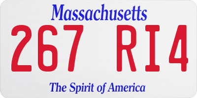MA license plate 267RI4
