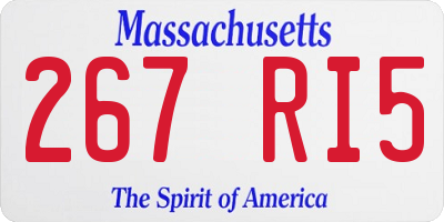MA license plate 267RI5