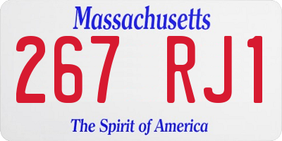 MA license plate 267RJ1