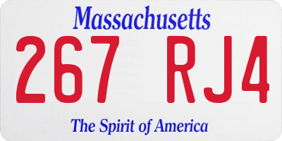 MA license plate 267RJ4