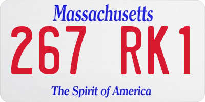 MA license plate 267RK1