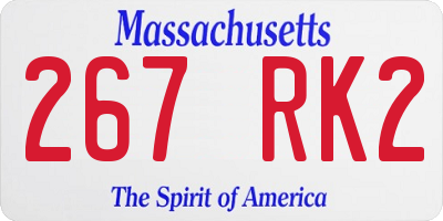 MA license plate 267RK2