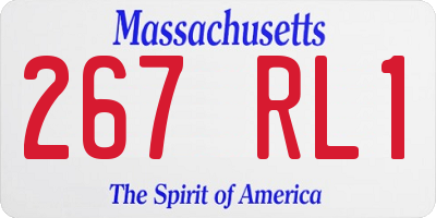 MA license plate 267RL1