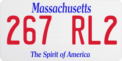 MA license plate 267RL2