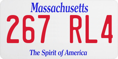MA license plate 267RL4