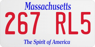 MA license plate 267RL5
