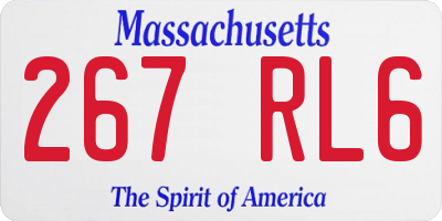 MA license plate 267RL6