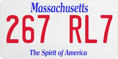 MA license plate 267RL7
