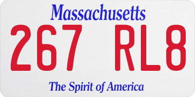 MA license plate 267RL8