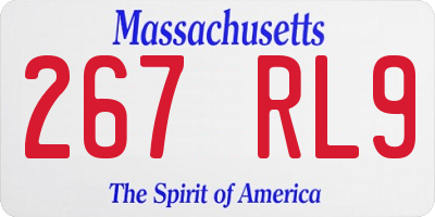 MA license plate 267RL9
