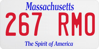 MA license plate 267RM0