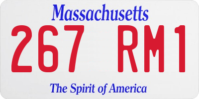 MA license plate 267RM1