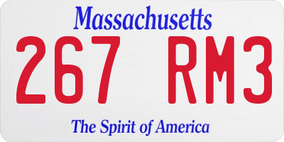 MA license plate 267RM3