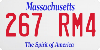 MA license plate 267RM4