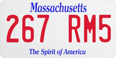 MA license plate 267RM5
