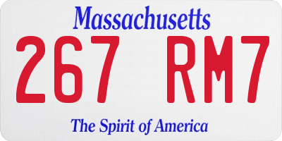 MA license plate 267RM7