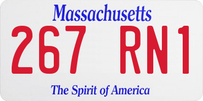 MA license plate 267RN1