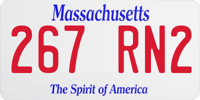 MA license plate 267RN2