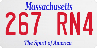 MA license plate 267RN4