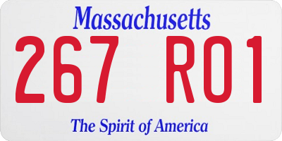 MA license plate 267RO1