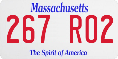 MA license plate 267RO2
