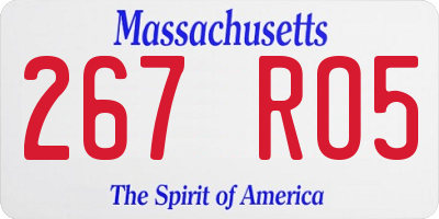 MA license plate 267RO5