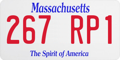 MA license plate 267RP1