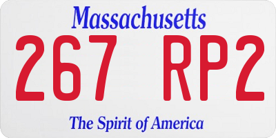 MA license plate 267RP2