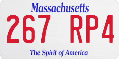 MA license plate 267RP4