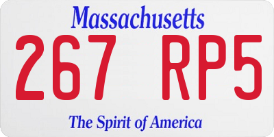 MA license plate 267RP5