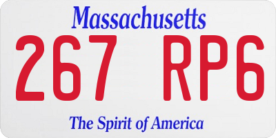 MA license plate 267RP6