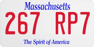 MA license plate 267RP7