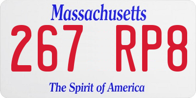 MA license plate 267RP8