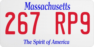 MA license plate 267RP9