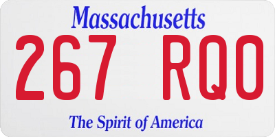 MA license plate 267RQ0