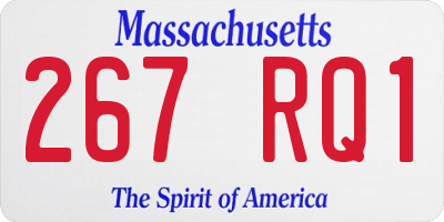 MA license plate 267RQ1