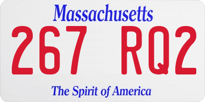 MA license plate 267RQ2