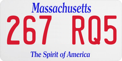 MA license plate 267RQ5