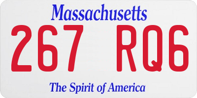 MA license plate 267RQ6