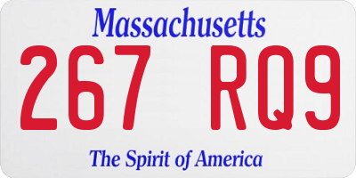 MA license plate 267RQ9