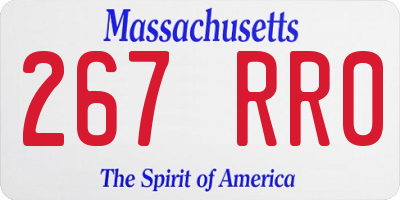 MA license plate 267RR0
