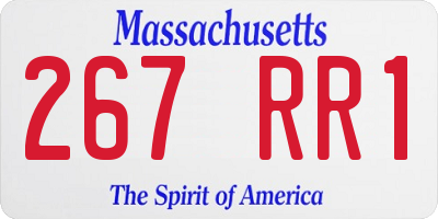 MA license plate 267RR1