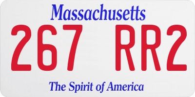 MA license plate 267RR2