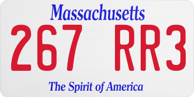 MA license plate 267RR3
