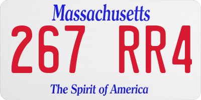 MA license plate 267RR4