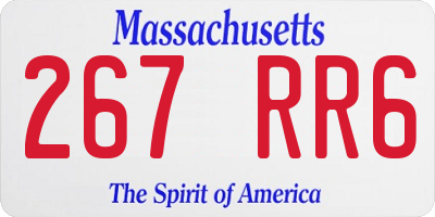 MA license plate 267RR6