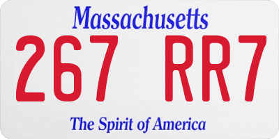 MA license plate 267RR7