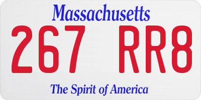 MA license plate 267RR8
